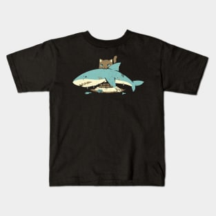 Cat Shark Funny Cat Kids T-Shirt